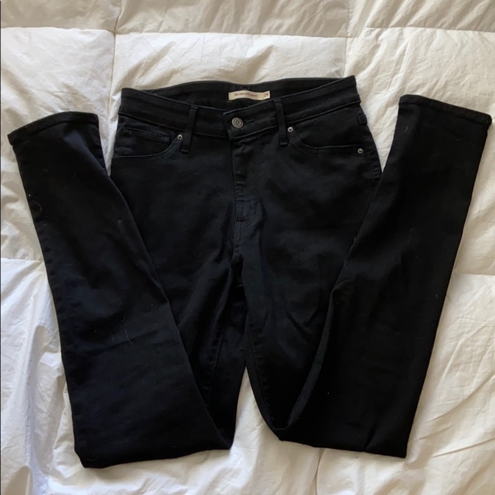 Levi’s high rise skinny black jeans